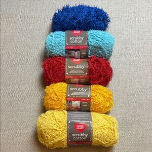 Red Heart Scrubby Yarn Set of 5